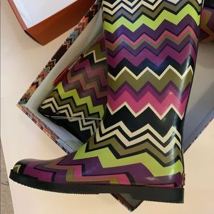 New Missoni For Target  Zigzag Rain Boots Size 5